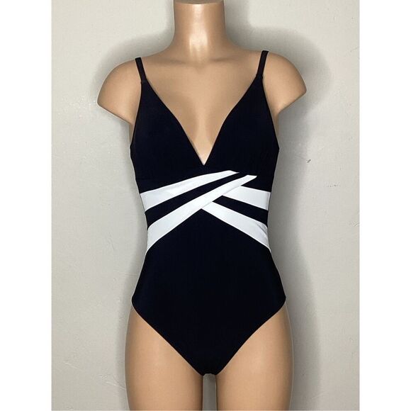 New. Profile by Gottex black swimsuit. Size 14. Retails $149 - Picture 2 of 8